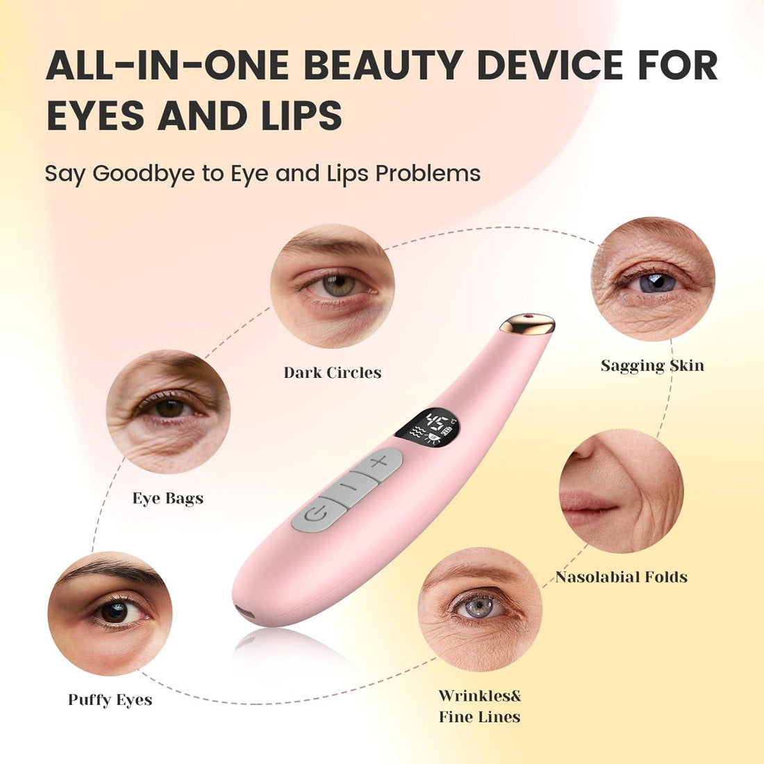 Eye Lift Wand, 3 Modes Eye Massager Wand, Eye Massager for Dry Eyes, Dark Circles and Puffiness, Eye Lifting Device for Fine Lines