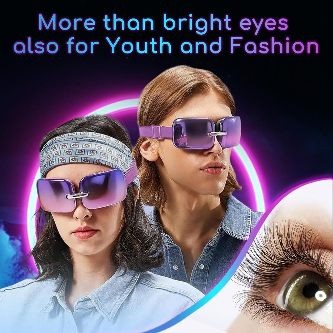 Eye Massager with Heat and Vibration, Portable Pocket-Size Massaging Eye Mask, Relieve Dark Circles/Eye Fatigue Massage Dry Eyes, Eye Strain Relief