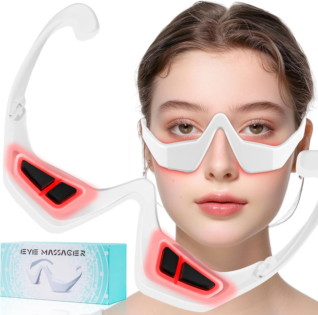 Eye Red Light Therapy Glasses, Red Light Therapy Device Microcurrent Eye Massager, Botanique Paris Eyes Bag Remover for Reduce Dark Circles